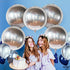 Giant, Silver Iridescent Disco Ball Balloons - 22 Inch, Silver Foil Balloon | Metallic Holographic Balloons, Disco Party Decorations | Holographic Party Decorations, Happy New Year Decorations 2023