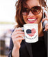 US Citizenship gifts - Proud to be an American - great unique idea for New USA citizen, Patriots and Independance Day Coffee Mug Ceramic Cup, White