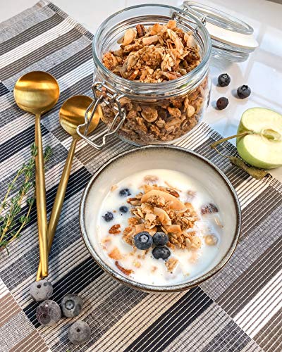 Organic Golden Crunchy Granola, 6 Ounces - Small Batch, Handcrafted, Bulk, Great as Snack and for Breakfast Cereals, Contains Hazelnuts, Pecan Nuts, Almonds, Coconut, Flax and Sunflower Seeds