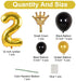 32 inch Large Size Black Gold Number 2 Balloons ,Foil Aluminum Crown Balloon Latex Balloons Combination for 2nd Theme Birthday Party Wedding Decoration Baby Shower Supplies