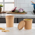 16 oz. Paper Food Containers With Vented Lids, To Go Hot Soup Bowls, Disposable Ice Cream Cups, Kraft - 25 Sets