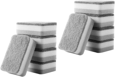 Hemoton 10pcs Kitchen Sponges for Dishes Scrub Sponges Dual-Sided Dishwashing Sponges for Kitchen (Grey)