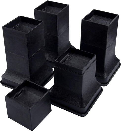 BTSD-home 6 Inch Heavy Duty Bed Risers Stackable Multi Height Furnture Risers Adjustable to 6, 4 or 2 Inch Heights, 8 Pieces Set