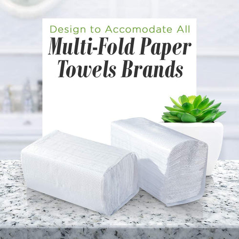 AdirHome Bamboo Paper Towel Dispenser 4.8" x 11.6" x 7.8" - Wall Mount or Countertop for Multifold Hand Napkins - Bathroom, Kitchen, Home or Commercial Use (Bamboo)