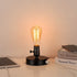 BTY Vintage Table Lamp Base E26 with USB Port Mini Industrial Table Lamp USB Small Nightstand Lamp Holder for Table, Bedside, Bedroom (Black)