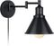 Swing Arm Wall Light Fixtures Wall Light Plug-in Cord Industrial Wall Sconce Black Finish (1 Light)