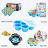 Pressure Cooker Accessories with Silicone Egg Bites Molds and Steamer Rack Trivet with Handles Compatible with Instant Pot Accessories 6, 8 Qt, 3 Pcs with 2 Bonus Spoons (Blue & Green - 3 Pcs)
