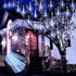 Christmas Lights Outdoor, Meteor Shower Lights Falling Rain Lights 12 inch 8 Tube 192 LED Cascading Icicle Christmas Lights for Xmas New Year Decoration Wedding Party, UL Plug, White