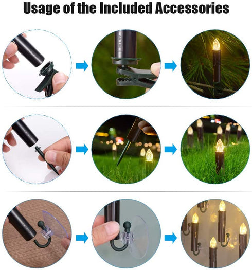 Battery Operated Taper Candles, PChero Flickering Flameless Tapered Candlesticks with Remote Timer, 10pcs Dripless Warm White LED Handheld Candles Lights for Church Wedding Party Decor