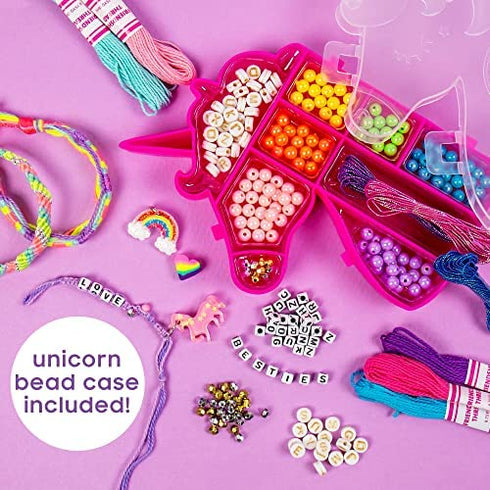 Just My Style Unicorn Friendship Bracelets Kit – 1300+ Beads – ABC Bead Bracelet Set – DIY Bracelet Kits for Kids Ages 6 and Up