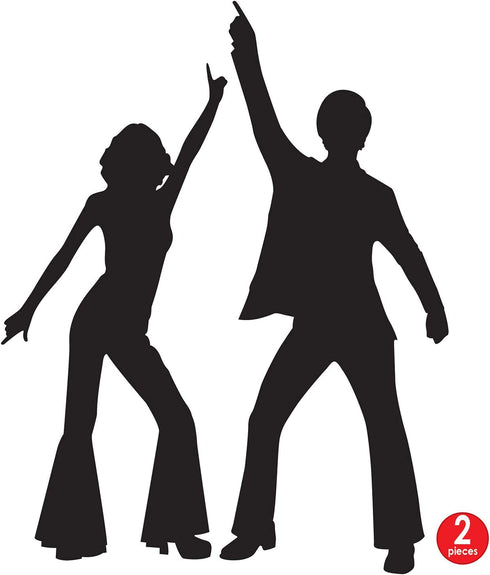 Beistle Disco Silhouettes, 32.75" and 36.5", Black, 54618