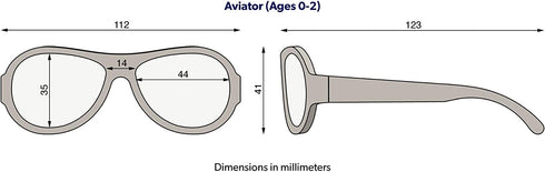 Babiators Baby, Toddler & Kids Aviator Sunglasses, 100% UV Protective, Black, 0-2 Years