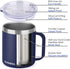 SUNWILL 14 oz Coffee Mug Set, Vacuum Insulated Camping Mug with Lid, Double Wall Stainless Steel Travel Tumbler, Coffee Cup Outdoor, Powder Coated Navy Blue & Wine Red 2 Pack