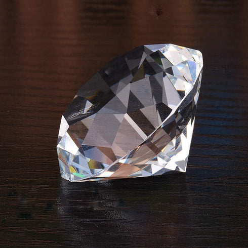 Large Crystal Diamond Paperweight with Stand Jewels Wedding Decorations Centerpieces Home Decor 3.15 inch (Clear)