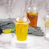 Zezzxu 50Pack 12oz Clear Plastic Cups with Dome Lids and Straws, Crystal Clear PET Disposable Drinking Cups for Cold Drinks, Iced Coffee, Juice, Smoothie, Milkshake, Bubble Boba Tea