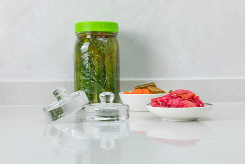 Jillmo Easy Grip Fermentation Weight- 4 Pack of Glass Weights for Wide Mouth Mason Jars