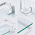 KES Aluminum Bathroom Glass Shelf Tempered Glass Rectangular 1 Tier Extra Thick Silver Wall Mounted, A4126A