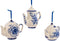 Kurt Adler 2-3" Porcelain Delft Blue Teapot Ornament Set of 3