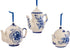 Kurt Adler 2-3" Porcelain Delft Blue Teapot Ornament Set of 3