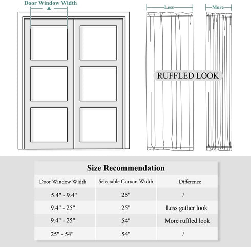 PONY DANCE Sidelight Door Panel - Glazed French Door Curtain Premium Blackout Window Drapes for Easy Installation Including Bonus Tieback, 25 Wide x 72 Long inch, Coffee Brown, 1PC