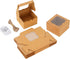 KPOSIYA 60 Pcs Brown Bakery Boxes with Window Individual Cupcake Boxes 4x4x2.5 Inches Cookie Boxes Kraft Paper Brown Gift Box for Pastries, Cookies, Pie, Donuts, Macaroon (60, Brown)
