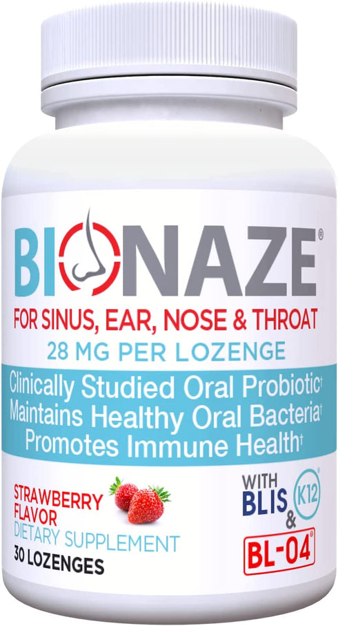 Bionaze Oral Probiotics - Dental Probiotics for Teeth and Gums, Bad Breath Treatment for Adults - Oral Care, Throat, Tonsil, Mouth, Teeth - Improve Gum Health with Clinically Proven BLIS K12 & BL-04