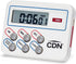 CDN Digital Timer and Clock Memory Feature, 6.8 x 4.5 x 0.9 inches, Cream