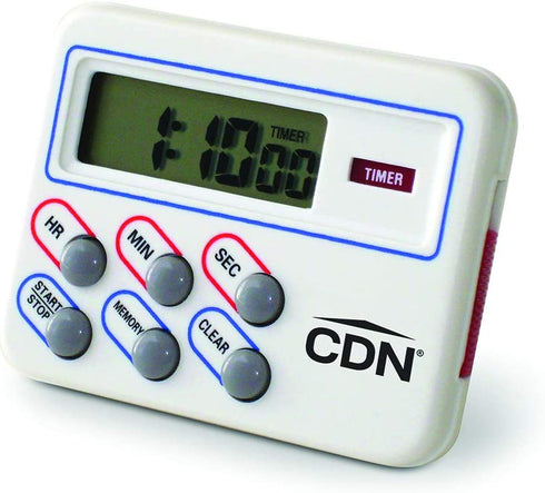 CDN Digital Timer and Clock Memory Feature, 6.8 x 4.5 x 0.9 inches, Cream