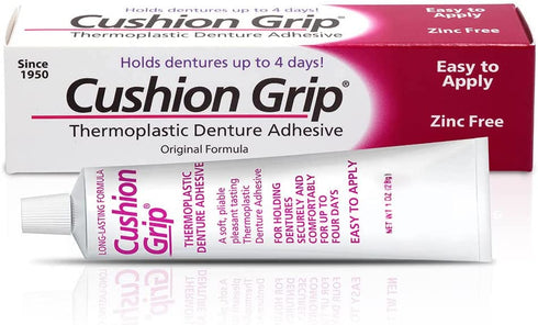 Cushion Grip - a Soft Pliable Thermoplastic for Refitting and Tightening Dentures 1 Oz (28 Grams)