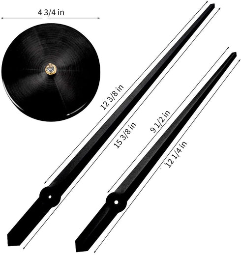 Aililife 3D DIY Wall Clock Decor Sticker Mirror Frameless Large DIY Wall Clock Kit for Home Living Room Bedroom Office Decoration (Black)