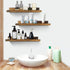 Giftgarden 16 Inch Floating Shelves for Wall Set of 3, Rustic Wall Mounted Picture Ledge Wooden Wall Shelf for Living Room Bedroom Kitchen Bathroom, 3 Different Sizes