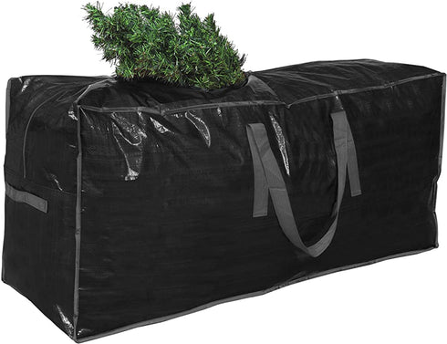 ProPik Artificial Tree Storage Bag | Fits Up to 7 ft. Tall Disassembled Tree | 45" x 15" x 20" Holiday Tree Storage Case | Perfect Xmas Storage Container with Sleek Zipper and Handles (Green) (Black)