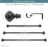 SnugSet | Quick Easy Installation | No Tools Option | 72-144" Adjustable | 1" Dia. Durable Steel Rod | Supports Heavy Fabrics | Decorative Knob Finial Black
