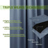NICETOWN Kitchen Tie Up Curtain, Balloon Blackout Shades Window Treatment Valance for Loft, Bay Window (Stone Blue, Rod Pocket Single Panel, W46 x L63)