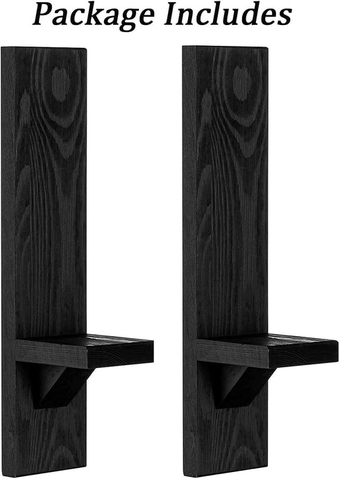 Wooden Candle Sconces for Wall Decor - Decorative Wood Wall Candle Sconce Set of 2 for Living Room Kitchen Hallway Wall Art Farmhouse Country Home Decorations