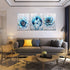 Canvas Wall Art for living room family bedroom Wall Decor modern wall decorations for kitchen Canvas art cactus blue flowers wall pictures Artwork 12" x 16" 3 Piece bathroom Home Decoration painting