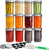 Mason Jars 8oz, 12 Pack 8 Oz Mason Jars with Lid Small Regular Mouth Canning Jars with Airtight Lids for Food Storage, Canning, Overnight Oats, Jam, Jelly, Decorating Jar