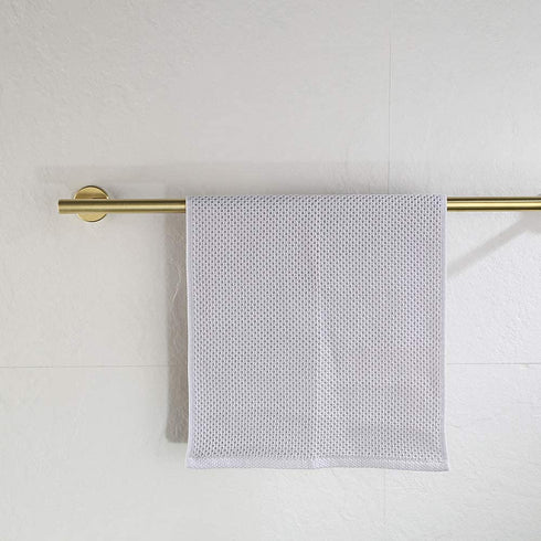 JQK Bath Towel Bar Brushed Gold, 18 Inch Stainless Steel Towel Rack Bathroom, Towel Holder Wall Mount, Total Length 20.47 Inch TB110L18-BG