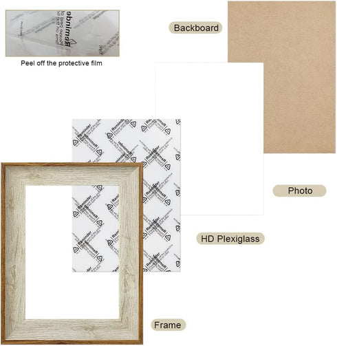 5x7 Picture Frame, Set of 2 Wood White and Brown Photo Frames for Wall and Tabletop Display,PS Collage Frame for Gallery and Room Decoration,Vertical or Horizontal Display.