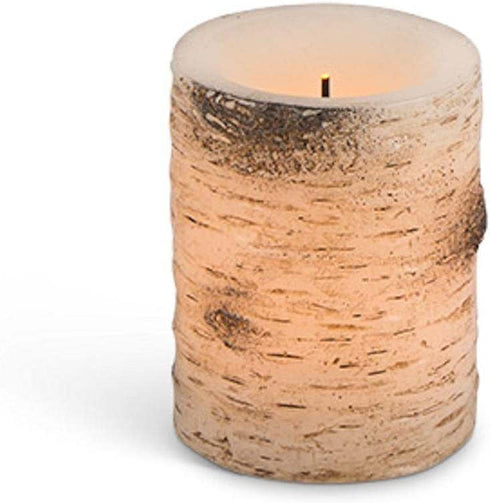 Everlasting Glow 3x4" Birch LED Candle, Timer Christmas, 3.9InL x 4.1InW x 4.5InH, Brown