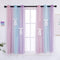 Yancorp Curtains for Girls Bedroom Kids Curtain Hollow-Out Star Window Drapes Curtain 63 inches Length Room Darkening Grommet 2 Layers (Pink Purple Green, W34 X L63)