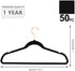 Premium Velvet Hangers (Pack of 50) Heavyduty - Non Slip - Velvet Suit Hangers Black - Copper/Rose Gold Hooks,Space Saving Clothes Hangers