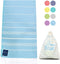 Karia Blue - Turkish Beach Towel (38 x 66) - 100% Cotton - Easy Dry Bath Towels - Authentic Turkish Towels - Vibrant Colors - Highly Absorbent - Extra Soft Touch - Prewashed€¦ (Troioan Blue)
