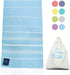 Karia Blue - Turkish Beach Towel (38 x 66) - 100% Cotton - Easy Dry Bath Towels - Authentic Turkish Towels - Vibrant Colors - Highly Absorbent - Extra Soft Touch - Prewashed€¦ (Troioan Blue)