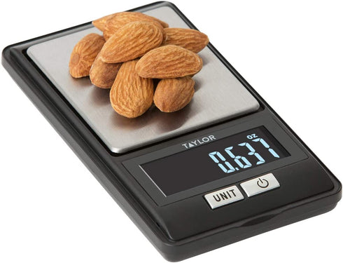Taylor Precision Products Taylor High-Precision Digital Portioning Scale with Cover, 16OZ/500G, Black