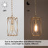 Optimant Lighting Gold Pendant Lighting for Kitchen Island, Modern Cage Hanging Light Fixture for Hallway, Dining Room, Foyer and Bedroom
