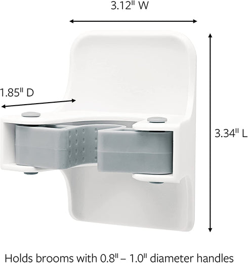 Command 17007-3NA Broom and Mop Gripper, 3 Broom Grippers, White