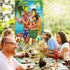 Hawaiian Aloha Party Decorations Luau Couple Photo Prop, Giant Fabric Hawaiian Luau Photo Booth Background, Funny Luau Couple Photo Door Banner for Luau Party or Beach Party Supplies Favors, 6 x 3 ft