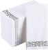 JOLLY CHEF 100 Disposable Hand Towels , Soft and Absorbent Line-Feel Dinner Napkin, Elegant Decorative Paper Guest Towels for Kitchen, Bathroom,Weddings,Parties, Silver and White