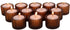 Amber Tealight Candle Holder Set of 12, 2'' x 1.4'' Glass Brown Small Votive Candle Holders Home Decoration, Clear Tealight Candles Holder for Table Centerpieces and Wedding Decor